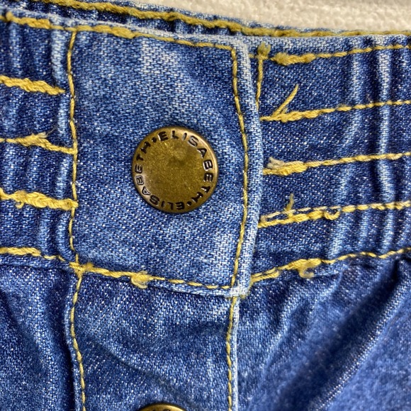 VTG Elisabeth Liz Claiborne Petite Denim A-Line Button Front Skirt Size 14WP - Picture 6 of 8